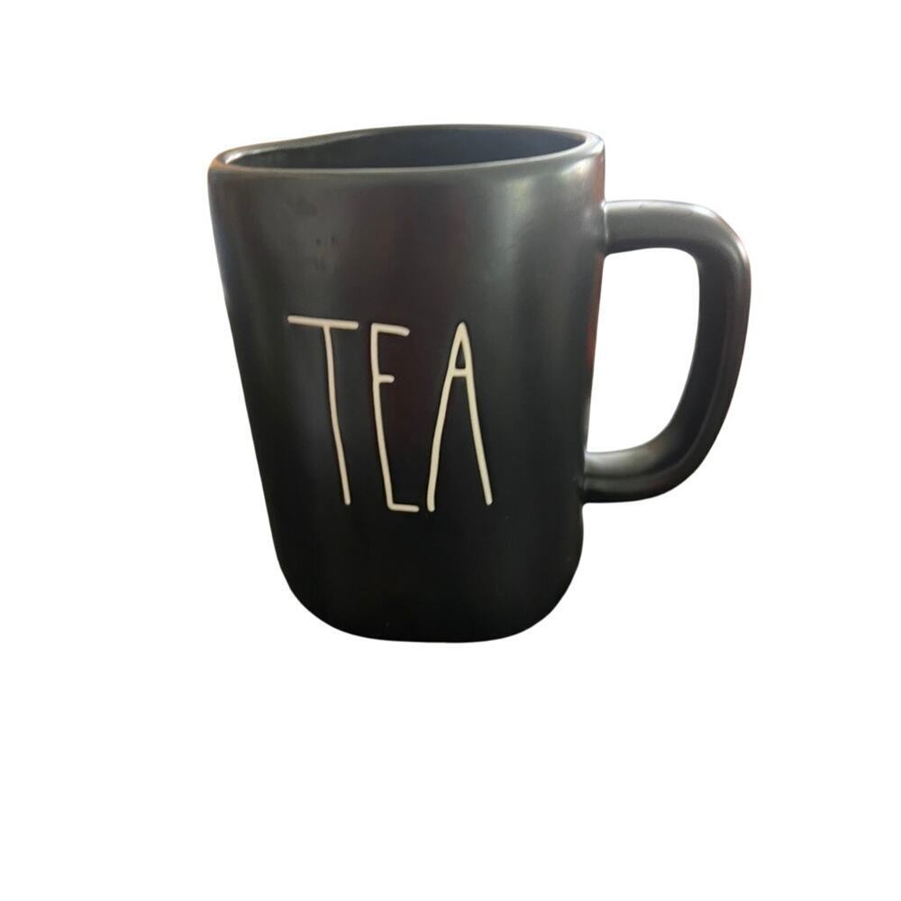 EUC Black "Tea" coffee mug by Rae Dunn cute whimsy